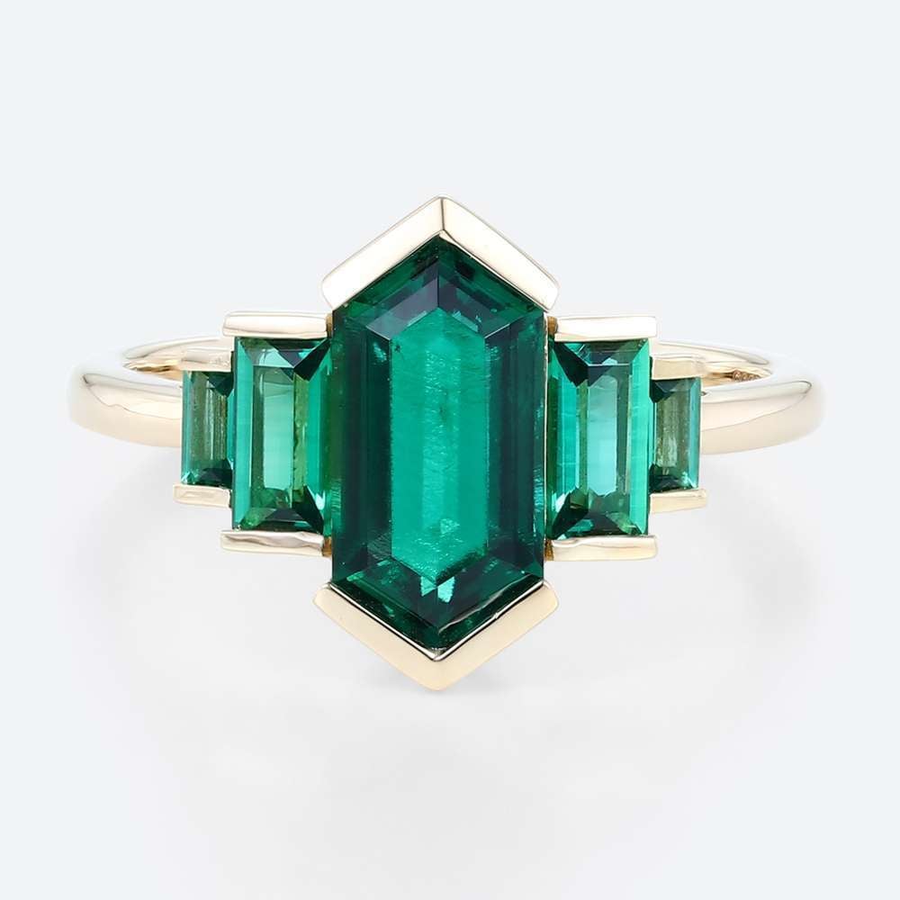 Engagement Art Deco Rings Lab Grown Emerald Jewelry Classic Rings