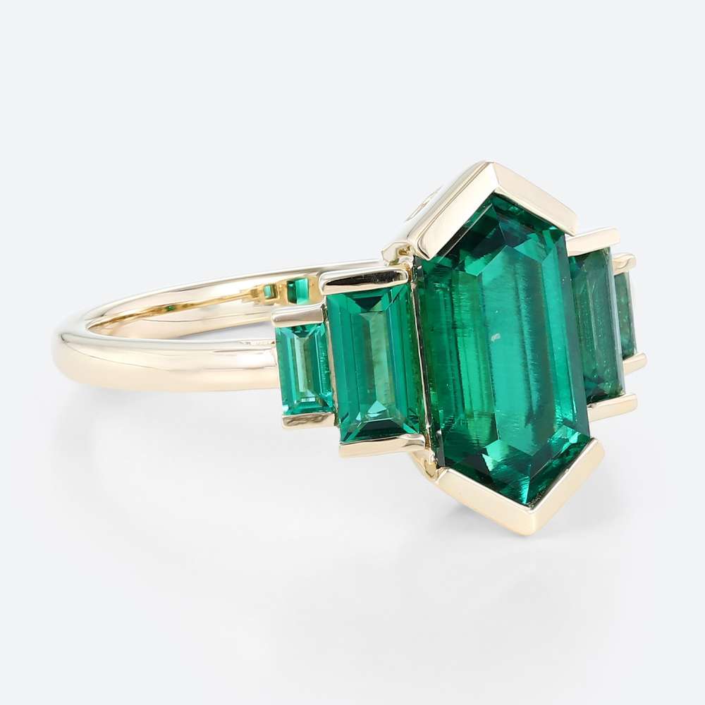 Engagement Art Deco Rings Lab Grown Emerald Jewelry Classic Rings
