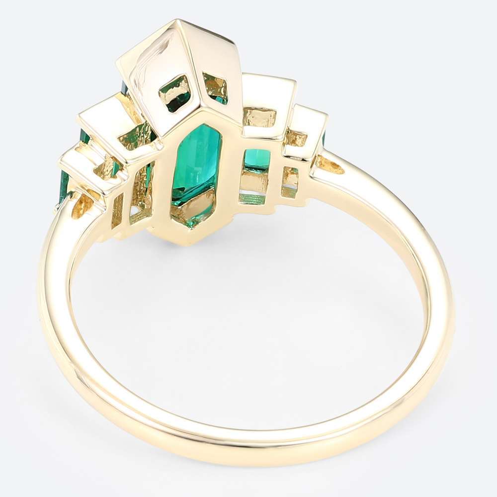 Engagement Art Deco Rings Lab Grown Emerald Jewelry Classic Rings