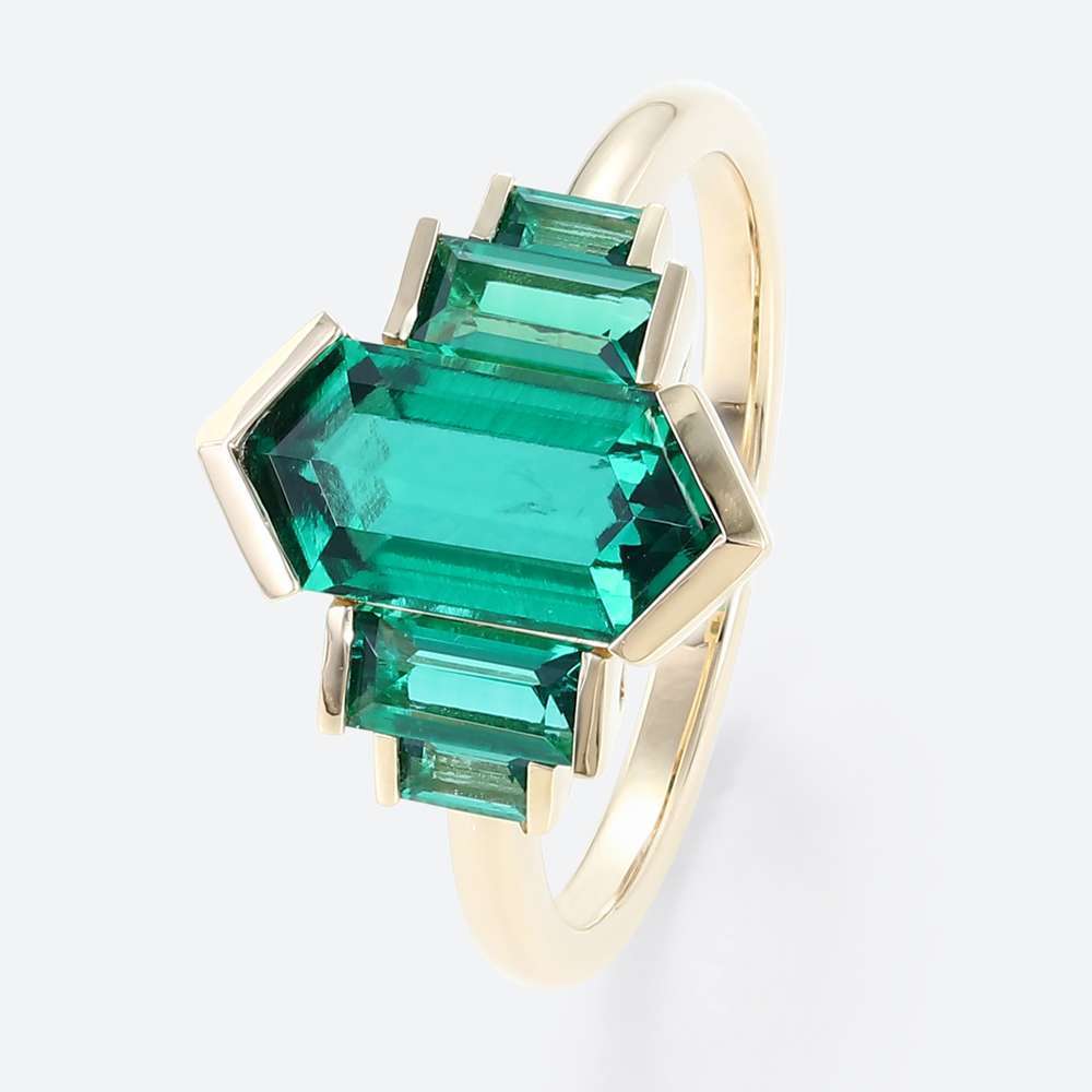 Engagement Art Deco Rings Lab Grown Emerald Jewelry Classic Rings