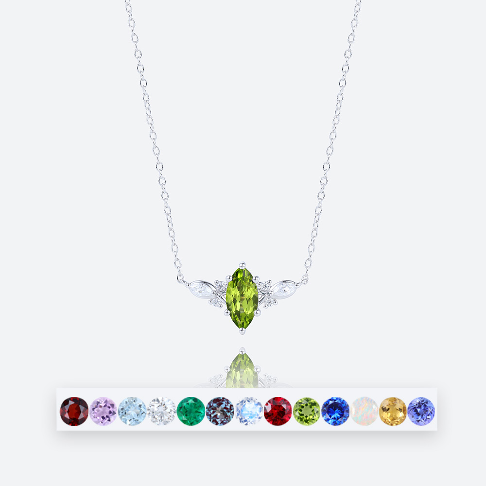 Everyday Luxury Jewelry: Mothers Birthstone Necklace Personalized Necklace Valentines