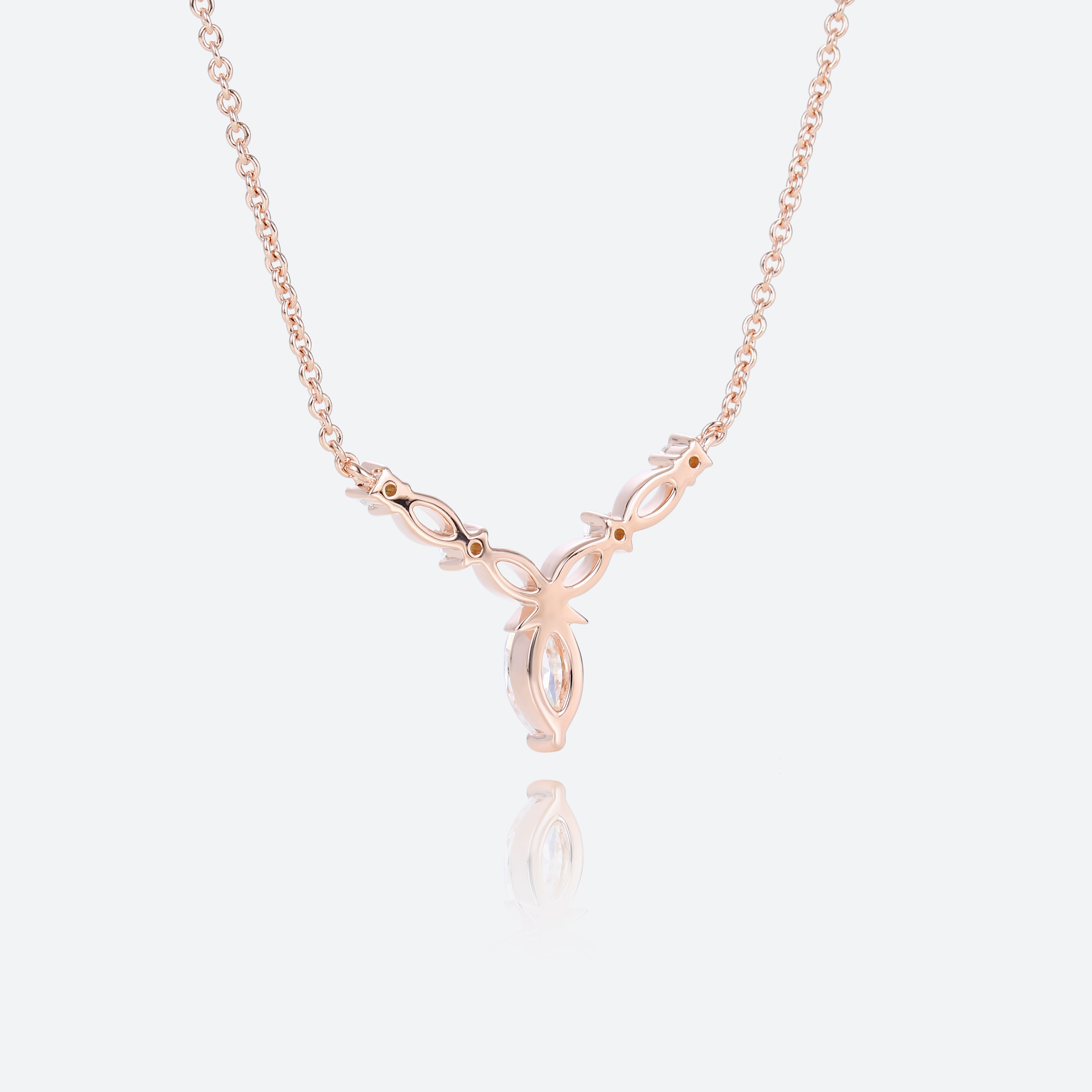 Fashion Week - Lab Diamond Pendant Necklace Rose Gold Necklace for Women