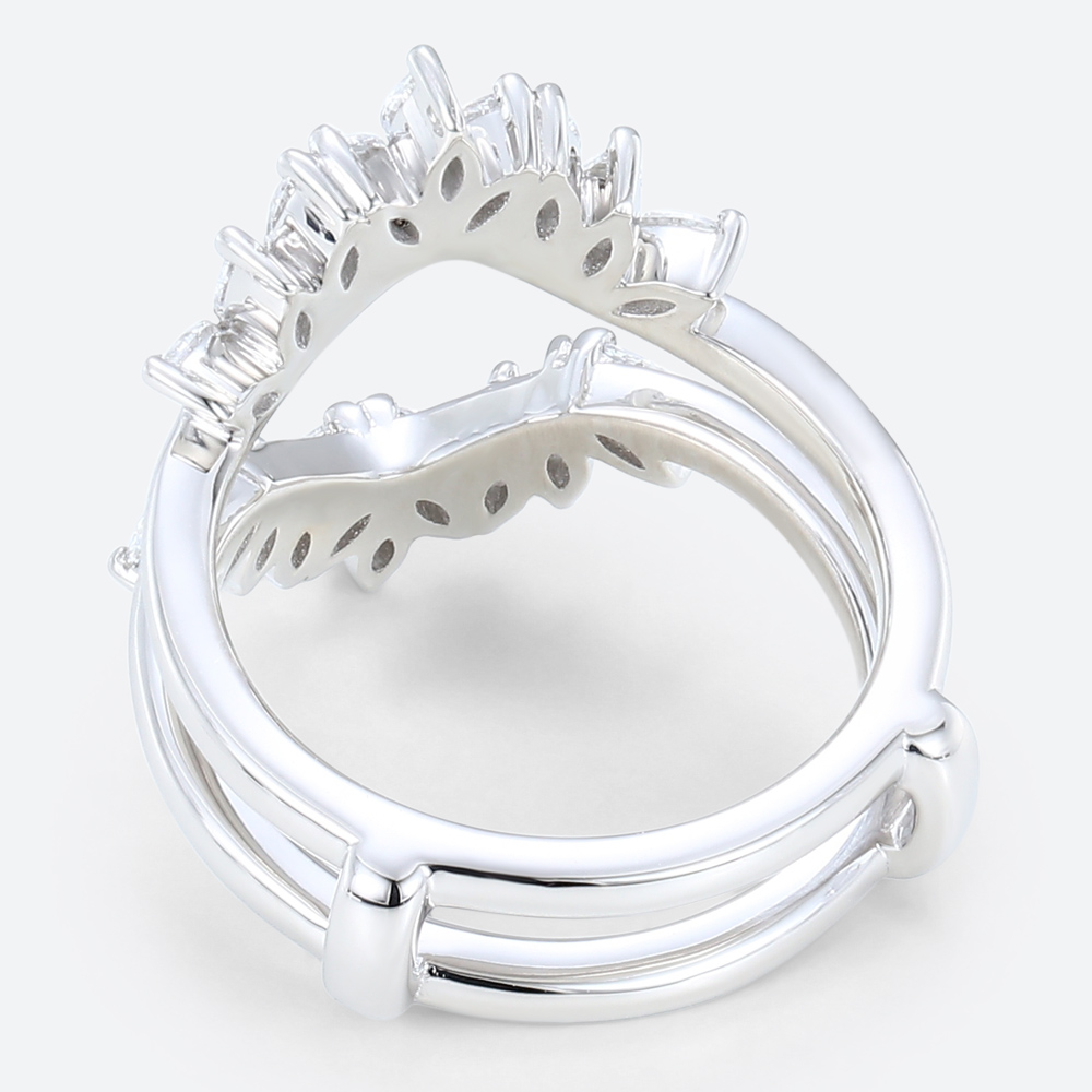 Double Band Wedding Ring Marquise Diamond Rings Lab Diamonds