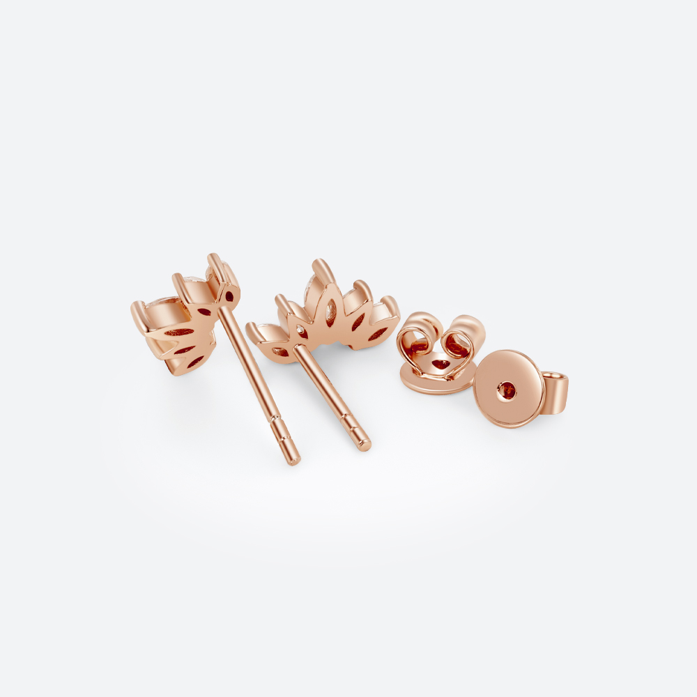 0.34ct Lab Diamond Stud Earrings for Women Marquise Angel Wing Earrings in Rose Gold
