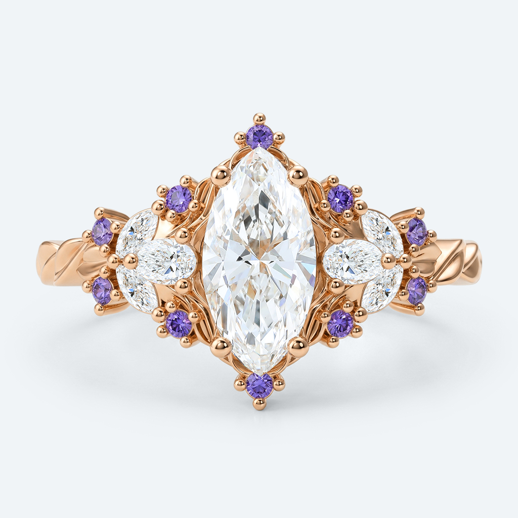 1ct Marquise Lab Grown Diamond Ring Fantasy-Inspired 4-Prong