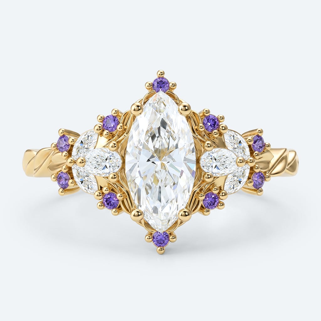 1ct Marquise Lab Grown Diamond Ring Fantasy-Inspired 4-Prong