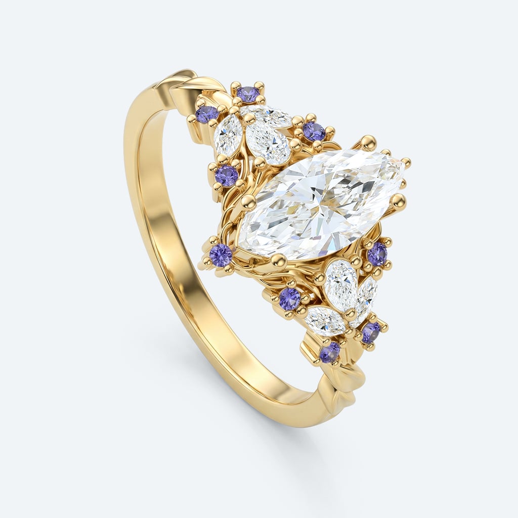 1ct Marquise Lab Grown Diamond Ring Fantasy-Inspired 4-Prong