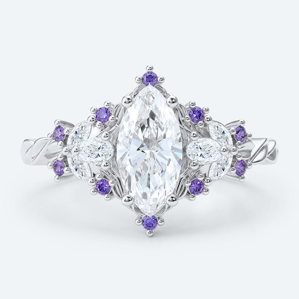 1ct Marquise Lab Grown Diamond Ring Fantasy-Inspired 4-Prong