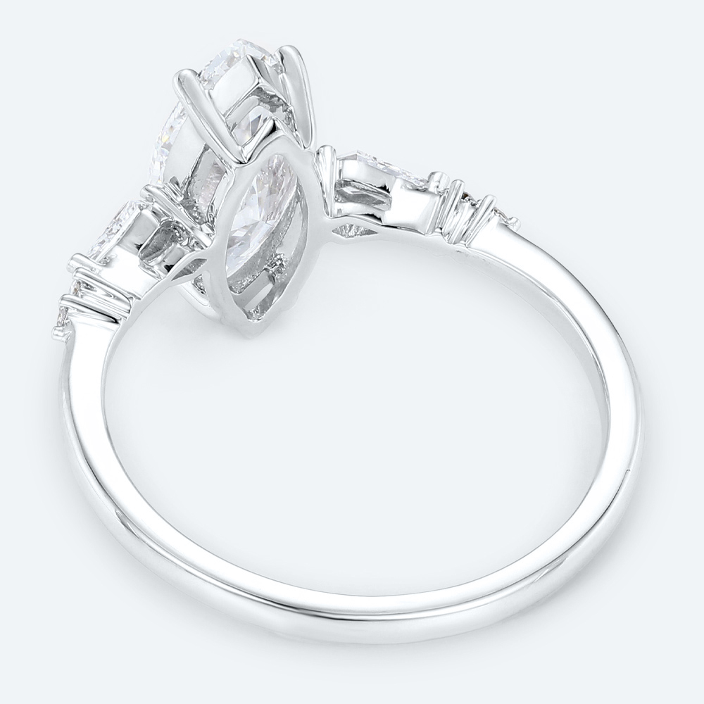 1.5 Carat Marquise Diamond Ring Lab Diamond Cluster Rings