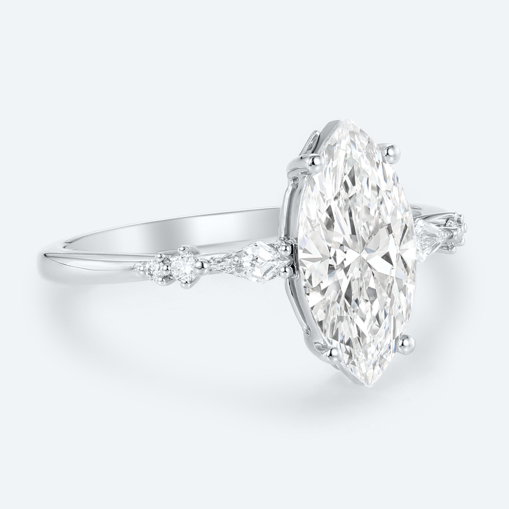 1.5 Carat Marquise Diamond Ring Lab Diamond Cluster Rings