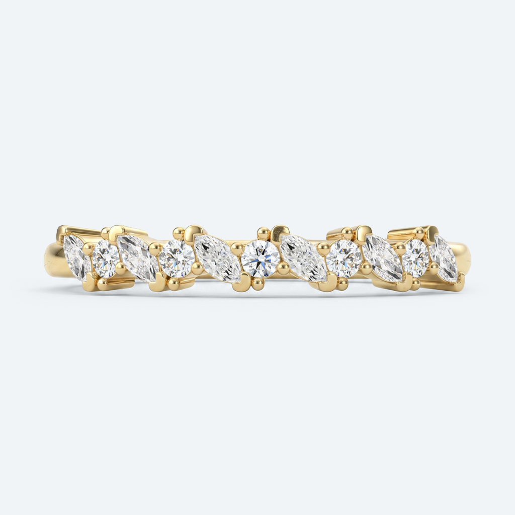 Marquise Cut Lab Grown Diamond Ring Vintage Stacked Wedding Rings (2)