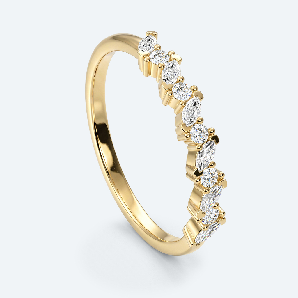 Marquise Cut Lab Grown Diamond Ring Vintage Stacked Wedding Rings (4)
