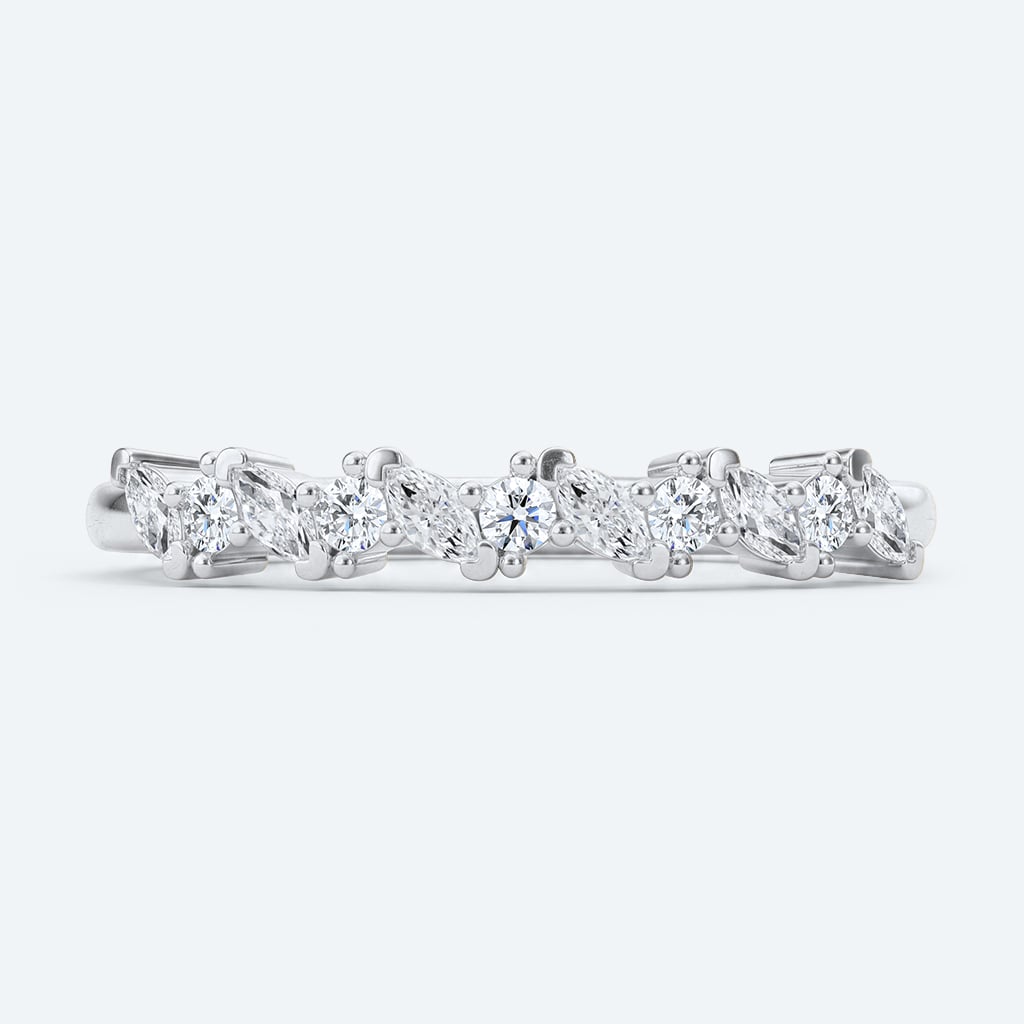 Marquise Cut Lab Grown Diamond Ring Vintage Stacked Wedding Rings (6)