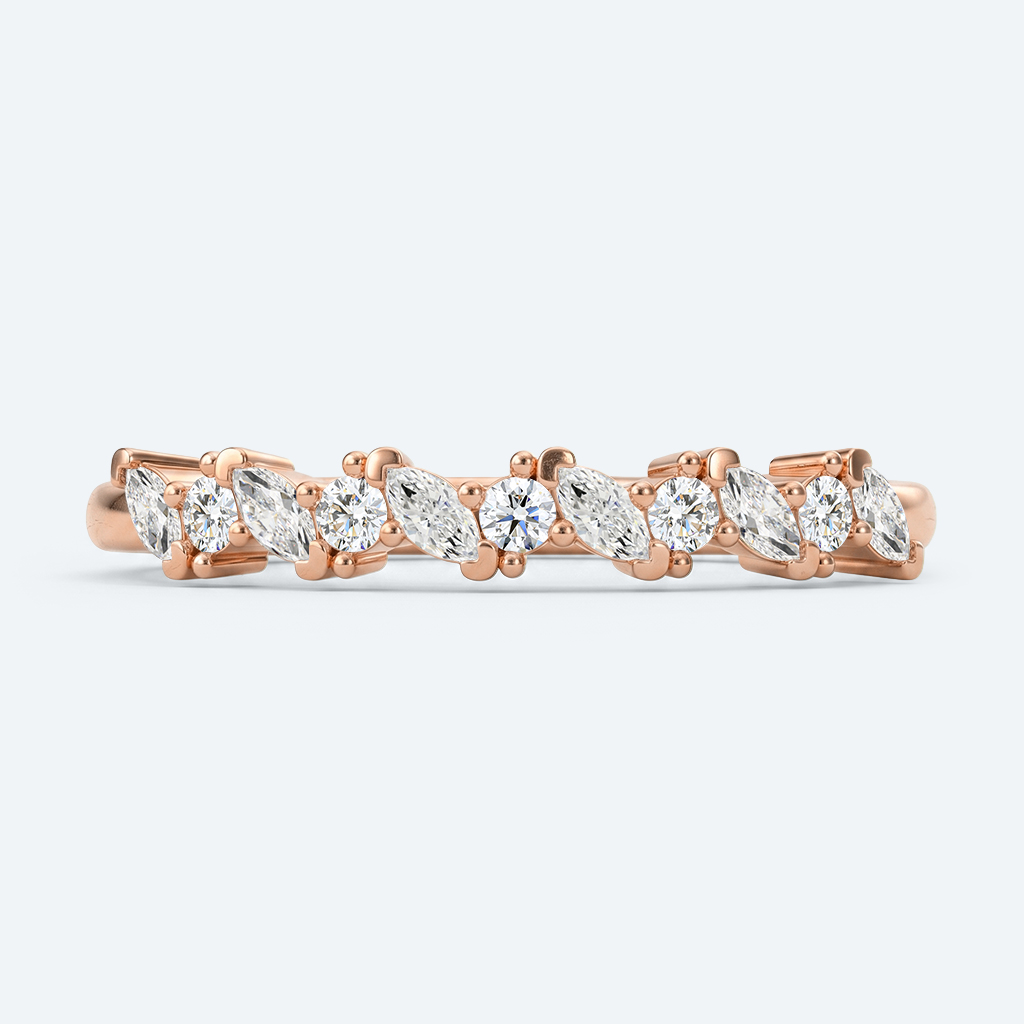 Marquise Cut Lab Grown Diamond Ring Vintage Stacked Wedding Rings (7)