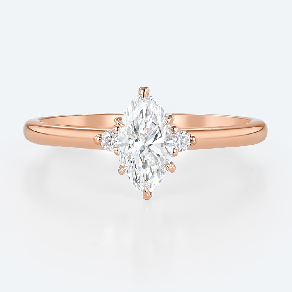 0.5ct Lab Diamond Ring Three Stone 6 Claw Prong Engagement Rings