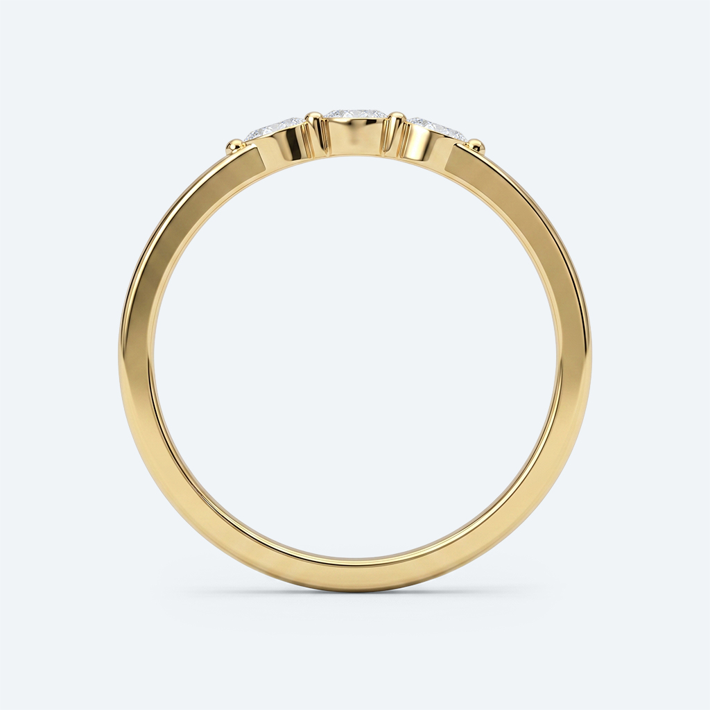 Marquise Cut Lab Grown Diamond Three-Stone Wedding Band Chic Simplicity Stacking Ring (5)