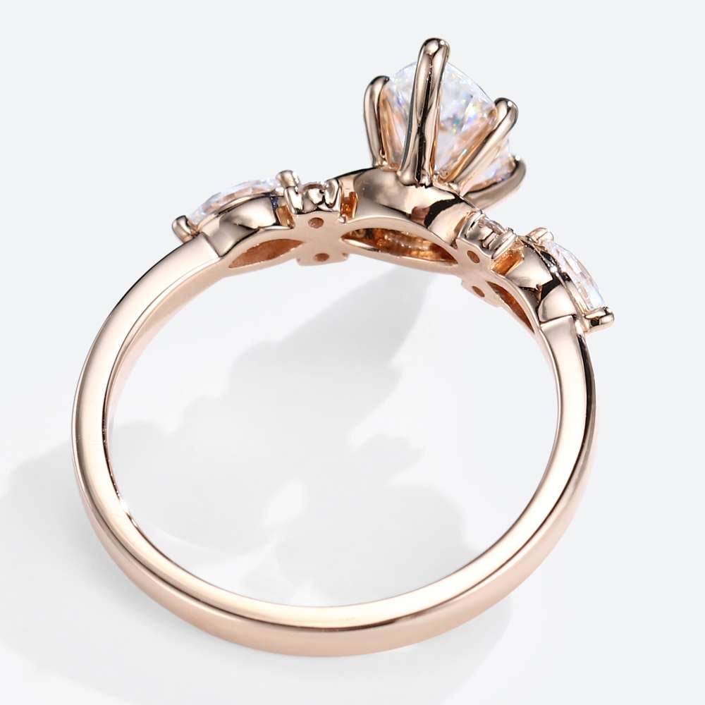 Moissanite Marquise Ring Rose Gold Moissanite Engagement Ring