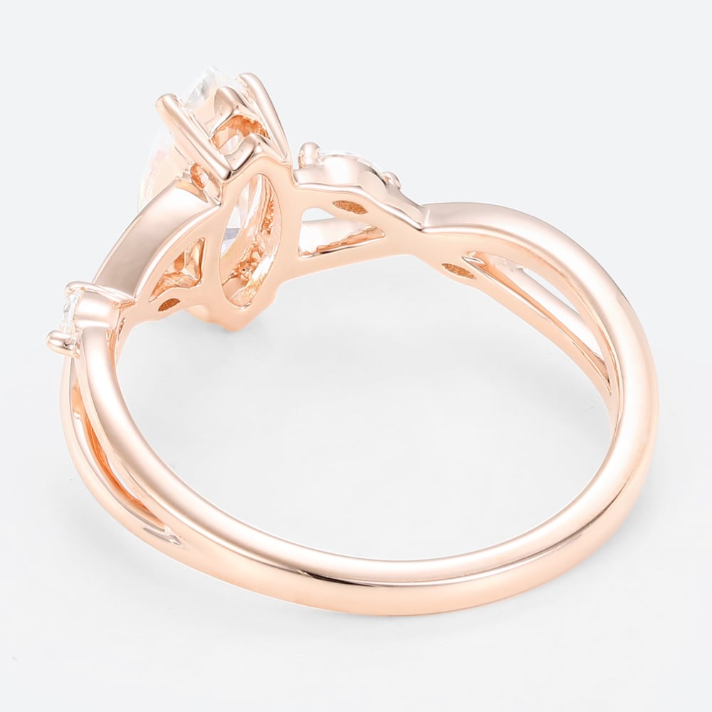 1ct Marquise Moissanite Ring​ Simple Intertwined Engagement Rings in Rose Gold