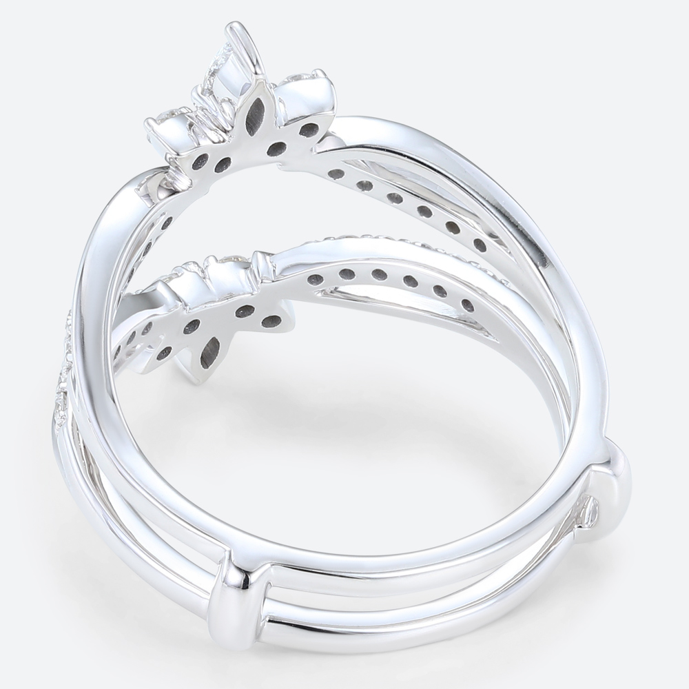 Lab-Grown Diamond Rings Diamond Marquise Cut White Gold Rings Crown Ring