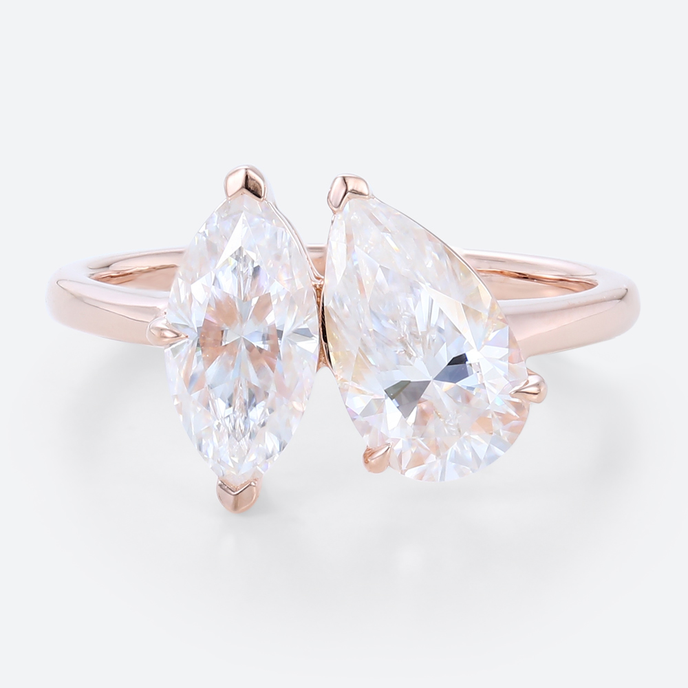 2 Carat Lab Grown Diamond Pear Shaped Diamond Rings