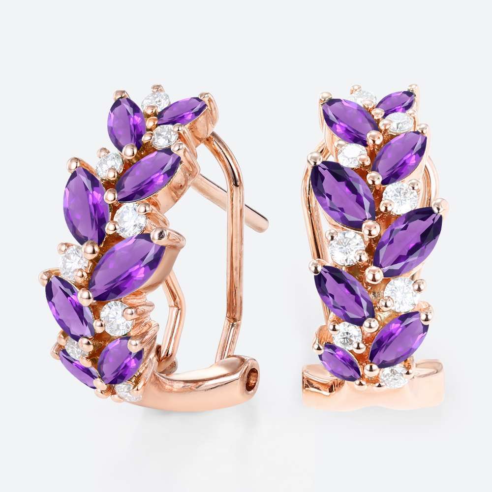 14kt Gold Hoop Earrings Mom Birthstone Earrings Clip on Earrings - LisaJewelryUS