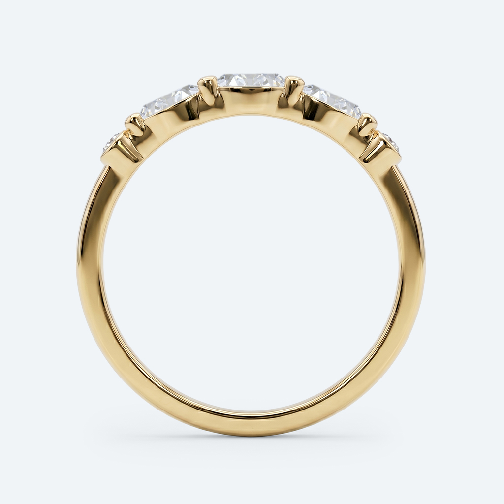 Marquise & Round Cut Lab Grown Diamond Curved Wedding Band Sophisticated Charm Stacking Ring (2)