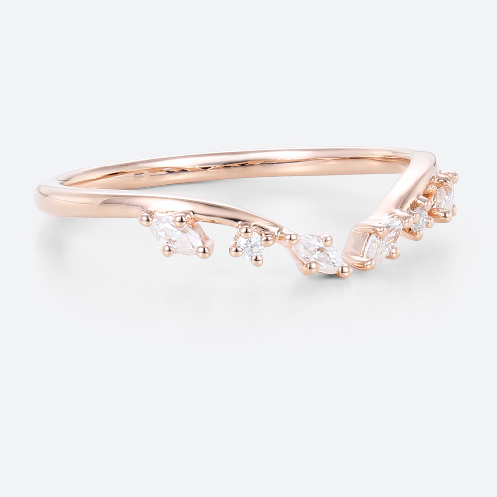 Gold Stack Rings Rose Gold Lab Grown Diamonds Jewelry