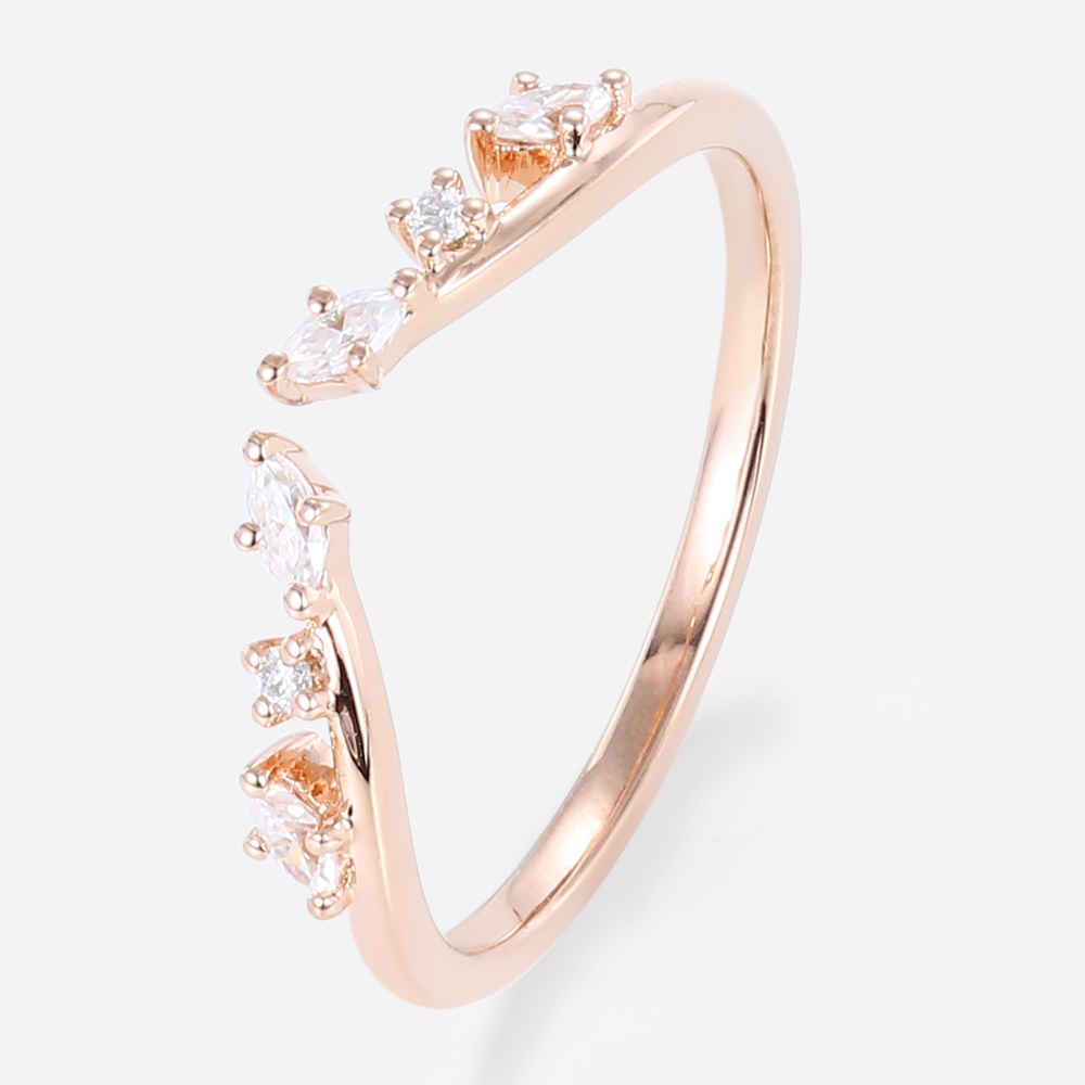Gold Stack Rings Rose Gold Lab Grown Diamonds Jewelry