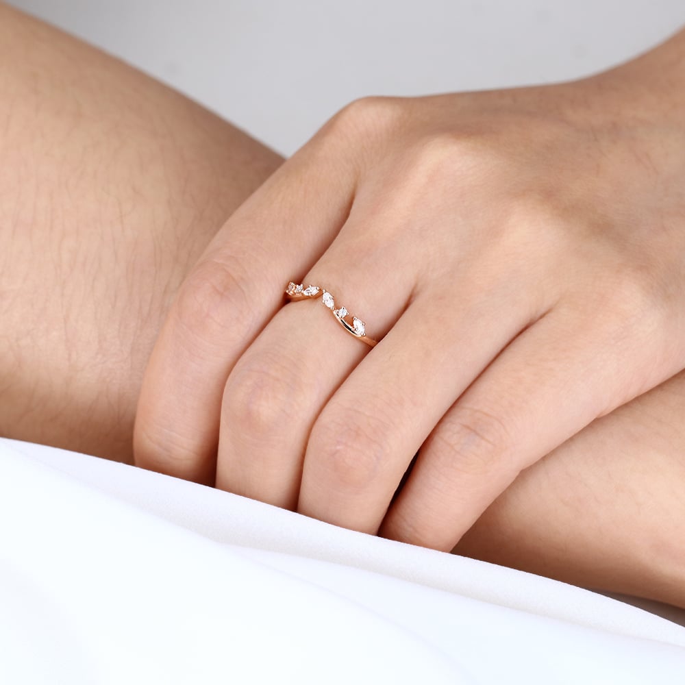Gold Stack Rings Rose Gold Lab Grown Diamonds Jewelry