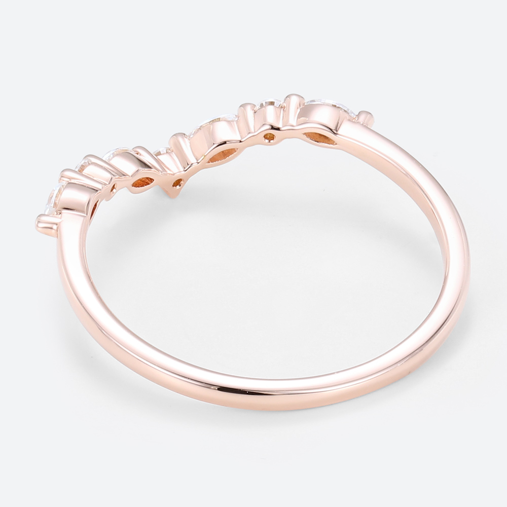 Rose Gold V Shaped Diamond Ring Simple Diamond Engagement Rings