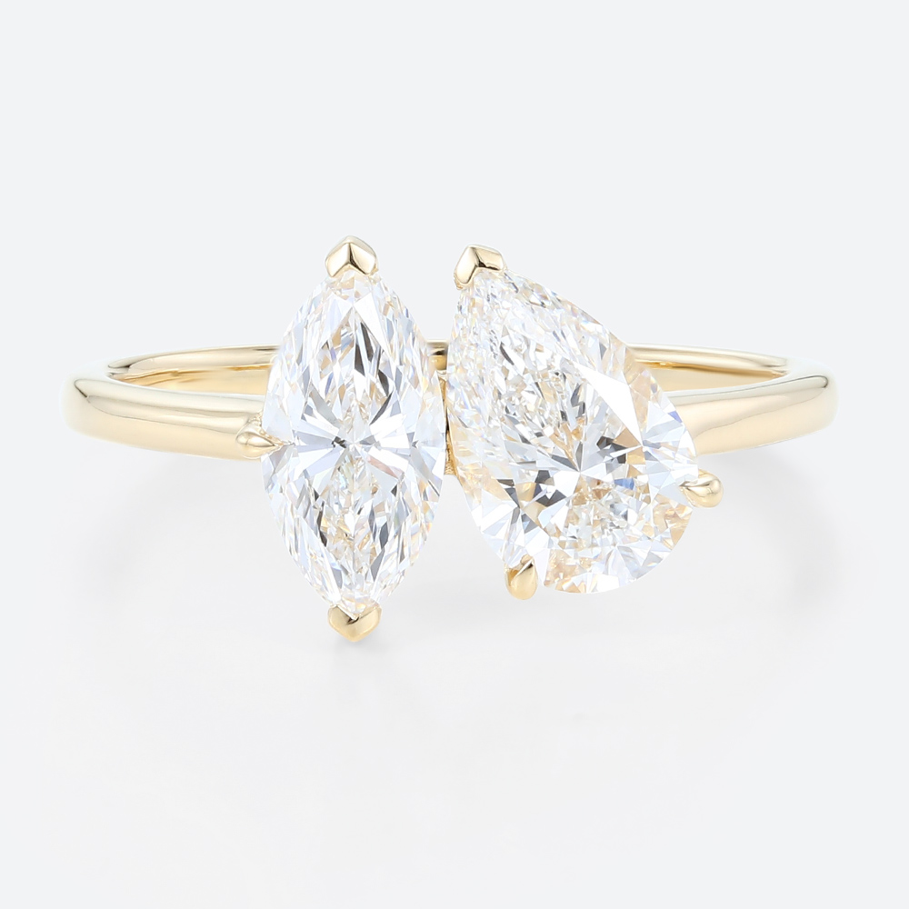 2.5 Carat Lab Grown Diamond Rings Pear Shaped Diamond Rings