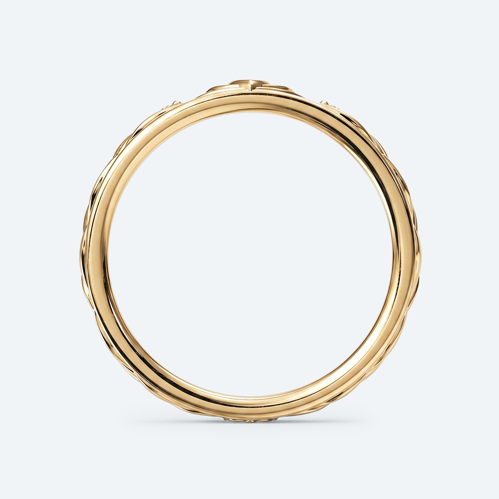 Marquise Wide Band Lab Diamond Ring with Leaf Engraved Design
