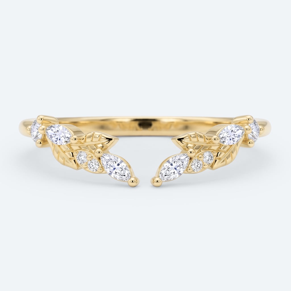 Stacked Wedding Rings Marquise Lab Diamond Rings Open Ring
