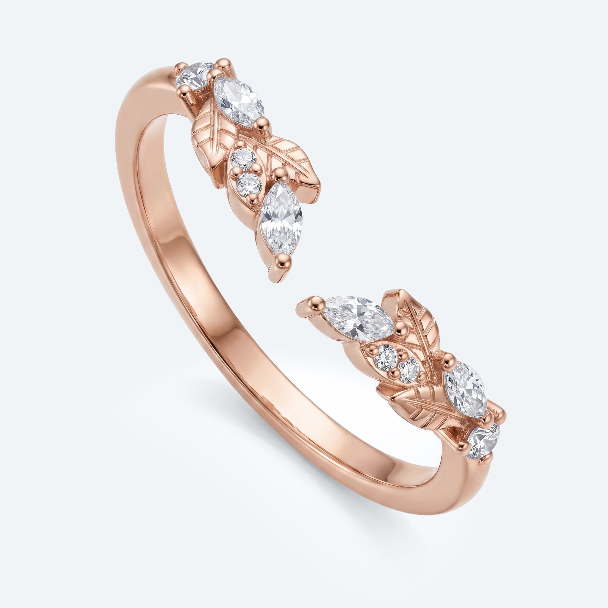 Stacked Wedding Rings Marquise Lab Diamond Rings Open Ring