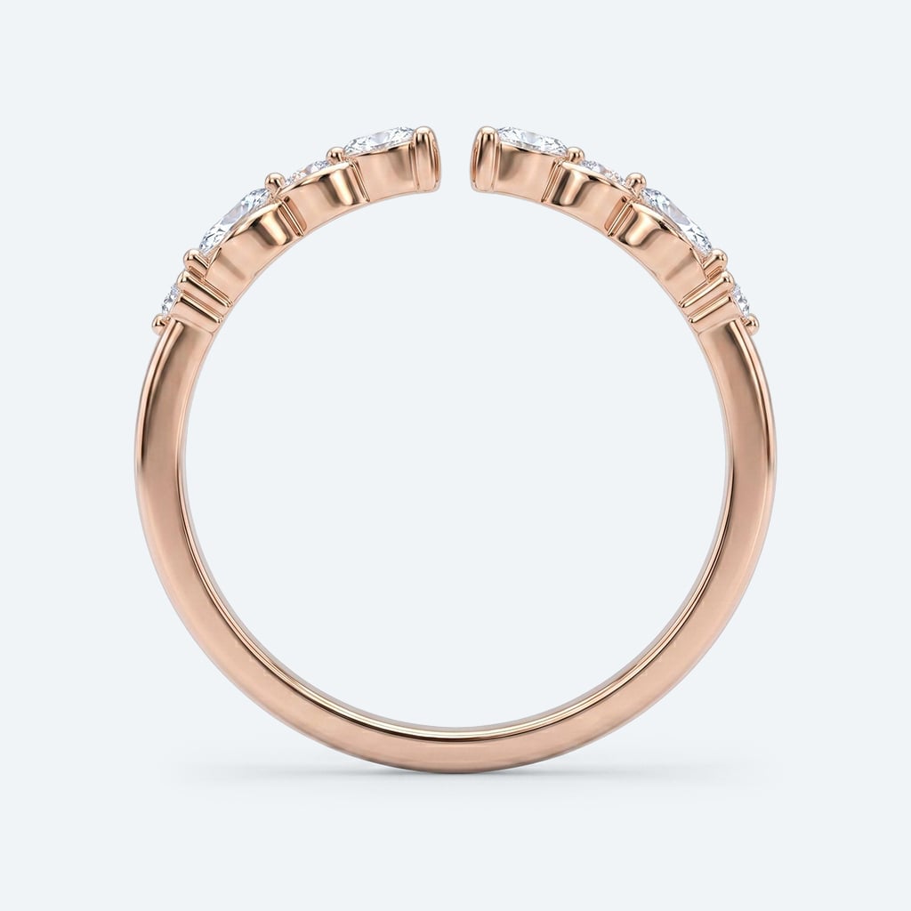 Stacked Wedding Rings Marquise Lab Diamond Rings Open Ring