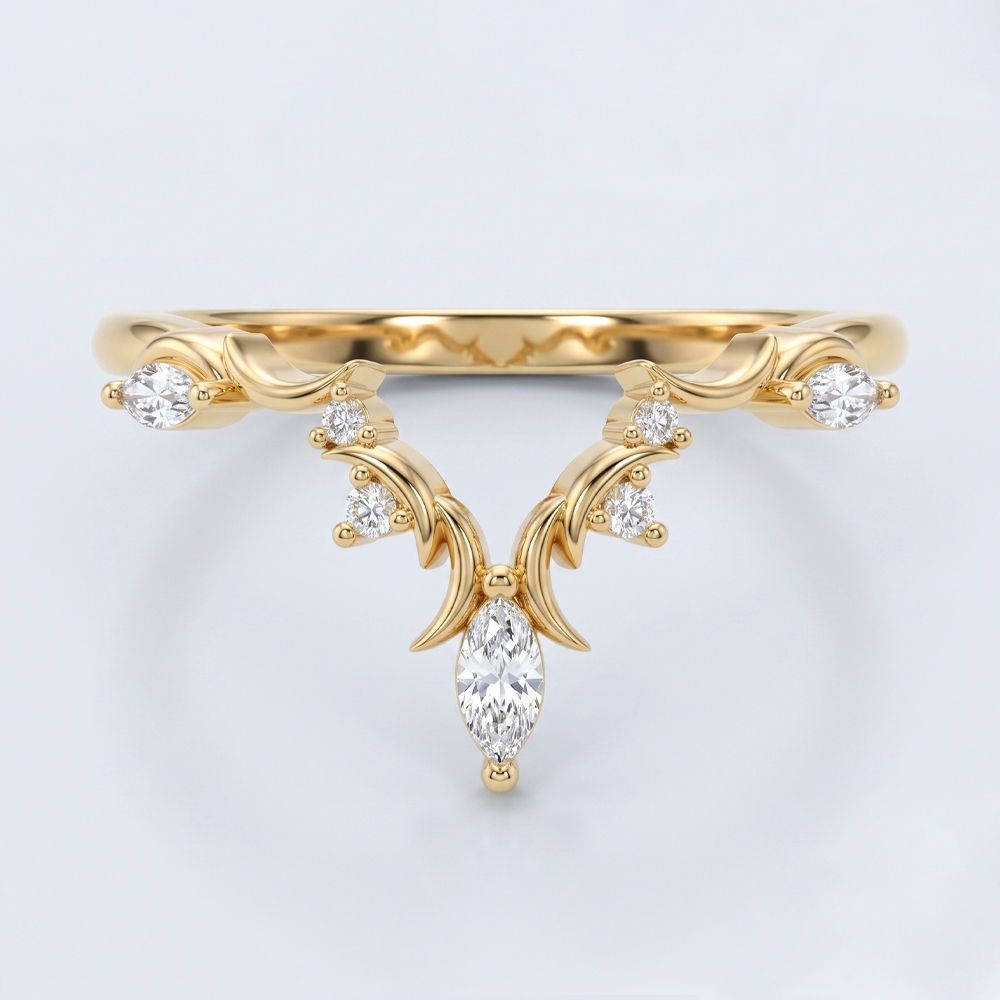 Marquise Cut 1ct Lab Grown Diamond Ring​ Set Pavé 6 Claw Rings