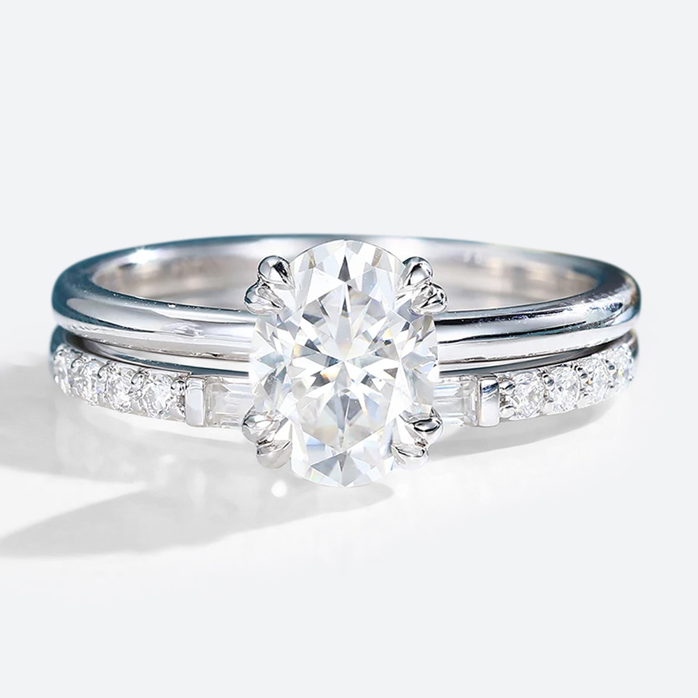 Everyday Luxury Jewelry: Oval Cut 1.5 CT Lab Grown Diamond Solitaire Engagement Ring In 14K White Gold