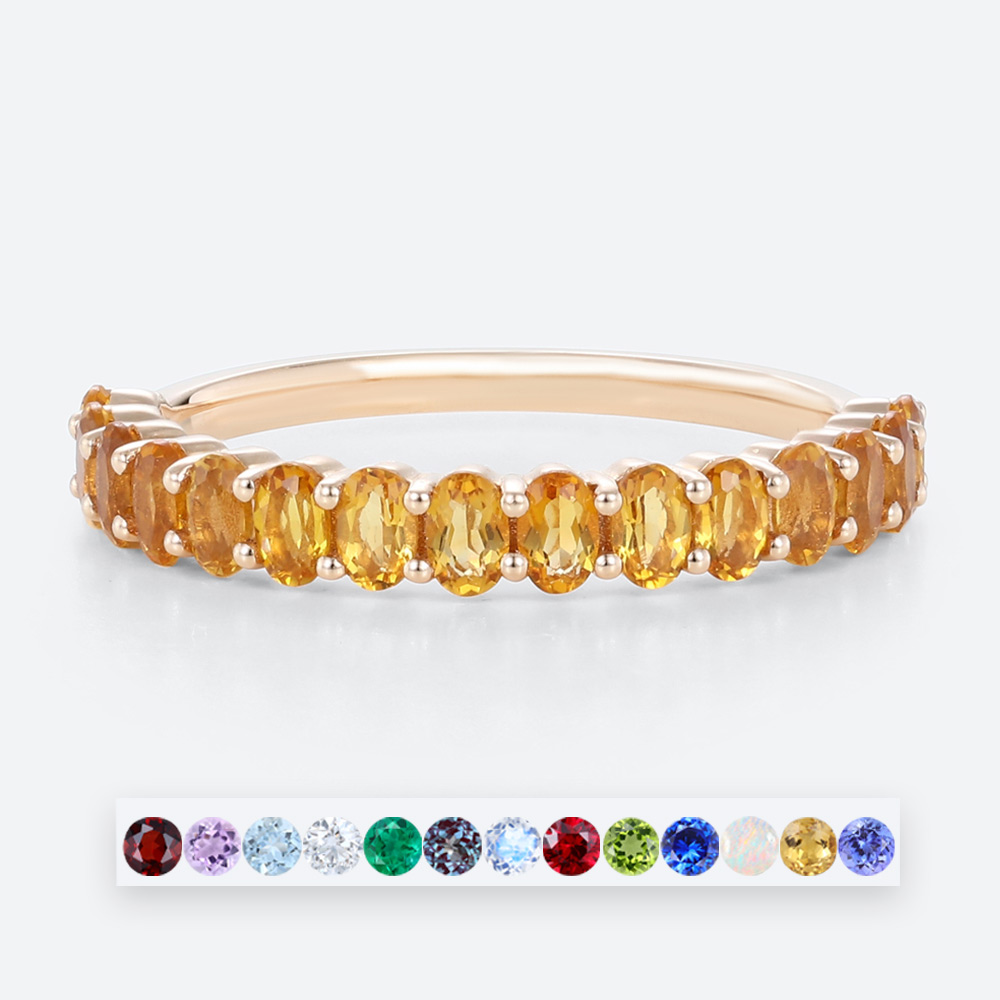 Mother Birthstone Rings Half Eternity Birthstone Wedding Rings