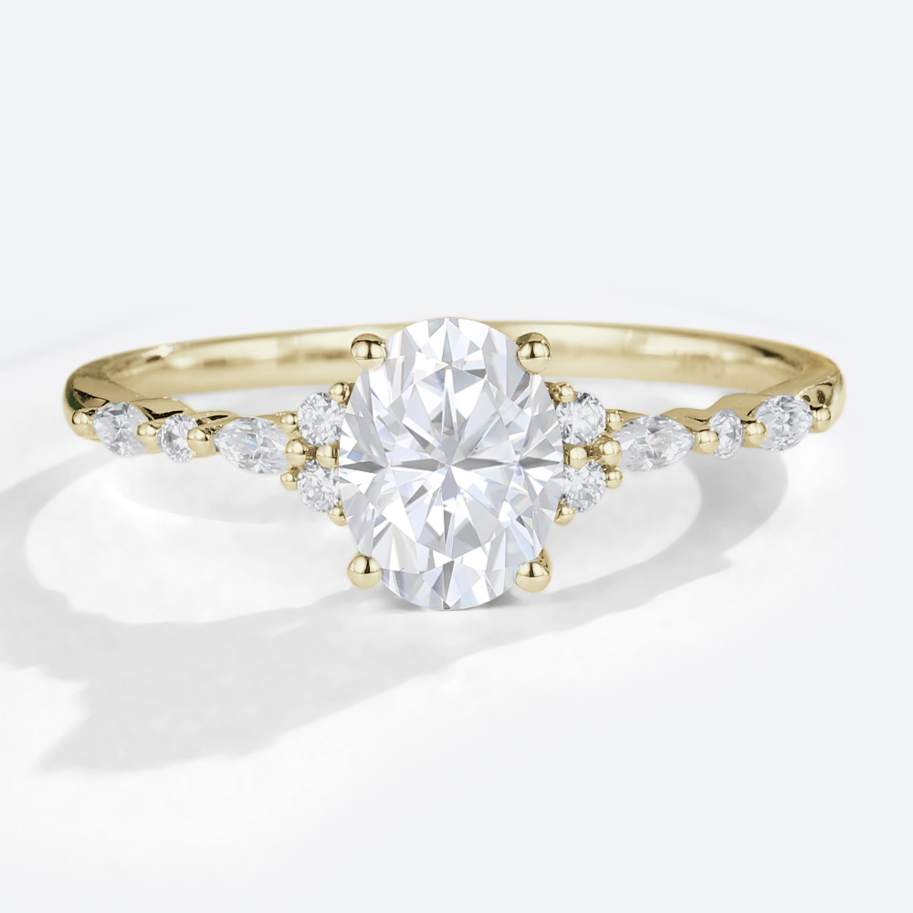 Oval Shaped Engagement Ring Moissanite Wedding Rings