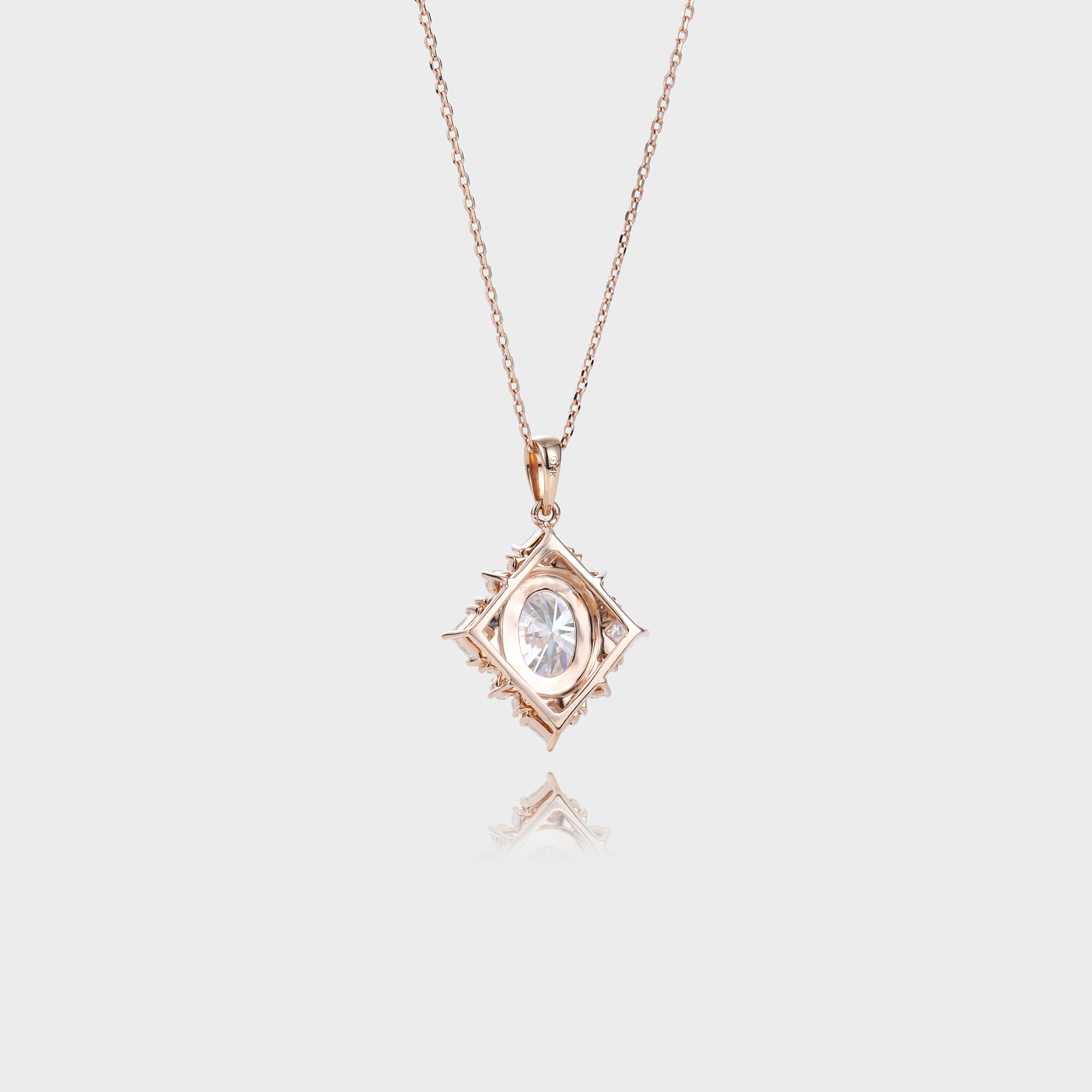 Lab Created Diamond Necklace Oval Diamond Necklace