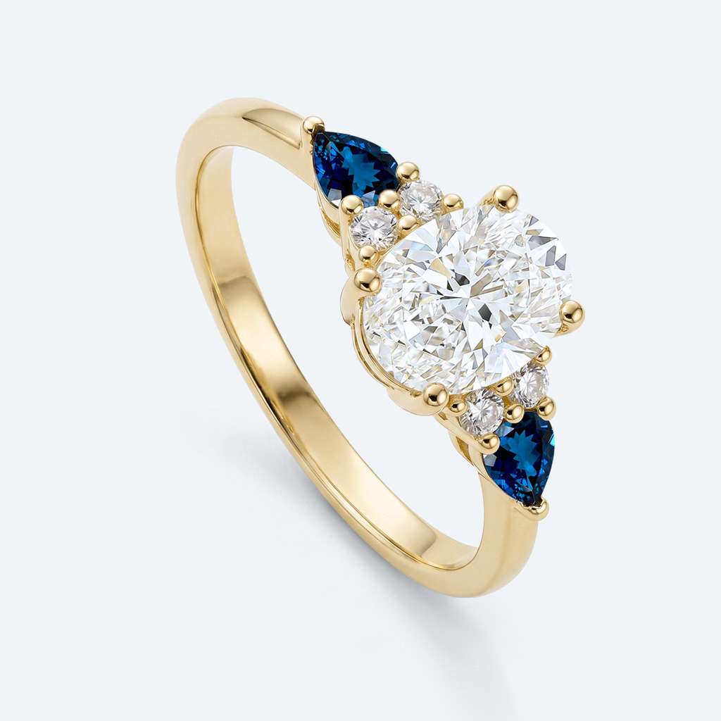 Oval Cut Lab Grown Diamond Classic Cluster 4-Prong Engagement Ring in Rose Gold (5)