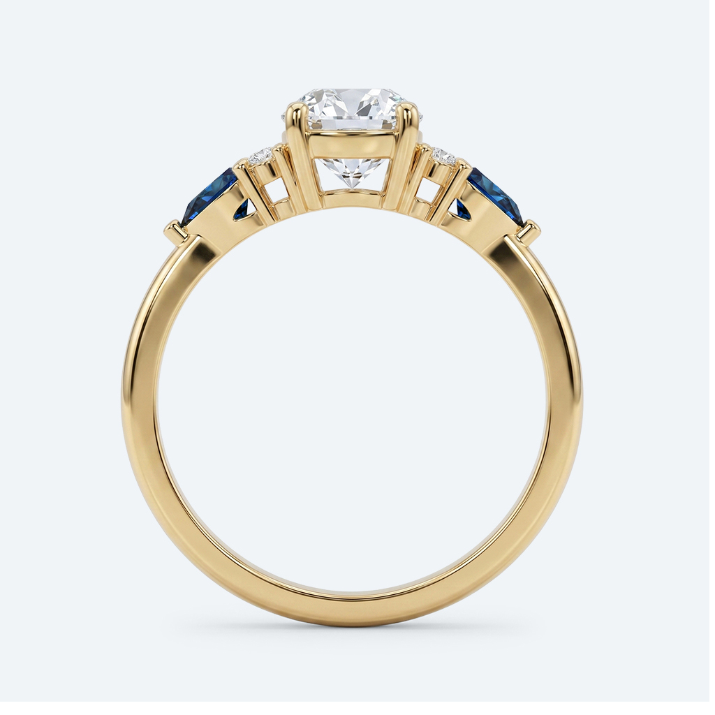 Oval Cut Lab Grown Diamond Classic Cluster 4-Prong Engagement Ring in Rose Gold (7)