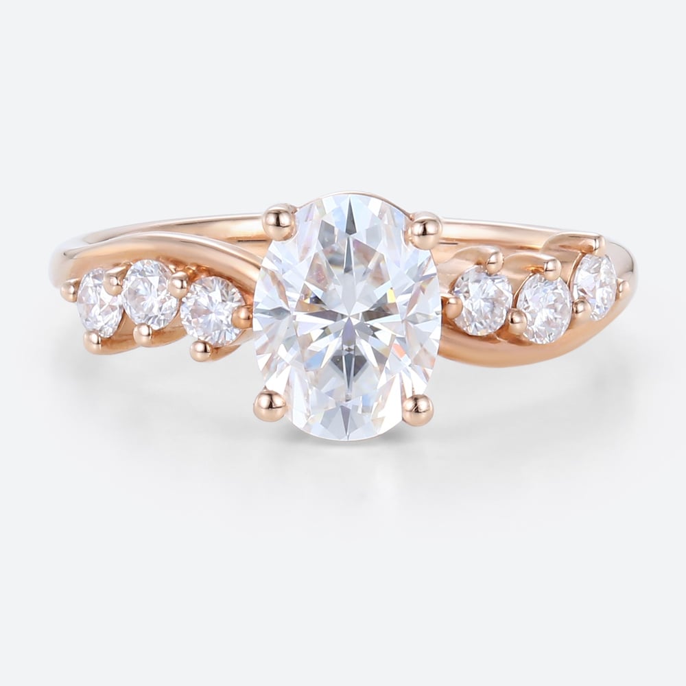 Diamond Engagement Rings 1.5 Carat​ Oval Lab Diamonds Ring Swirling Romance Bridal Ring