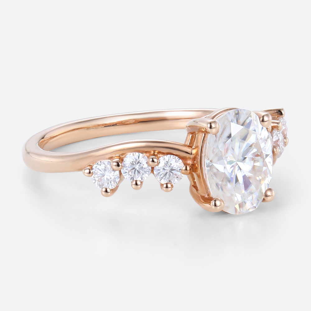 Diamond Engagement Rings 1.5 Carat Oval Lab Diamonds Ring Swirling Romance Bridal Ring