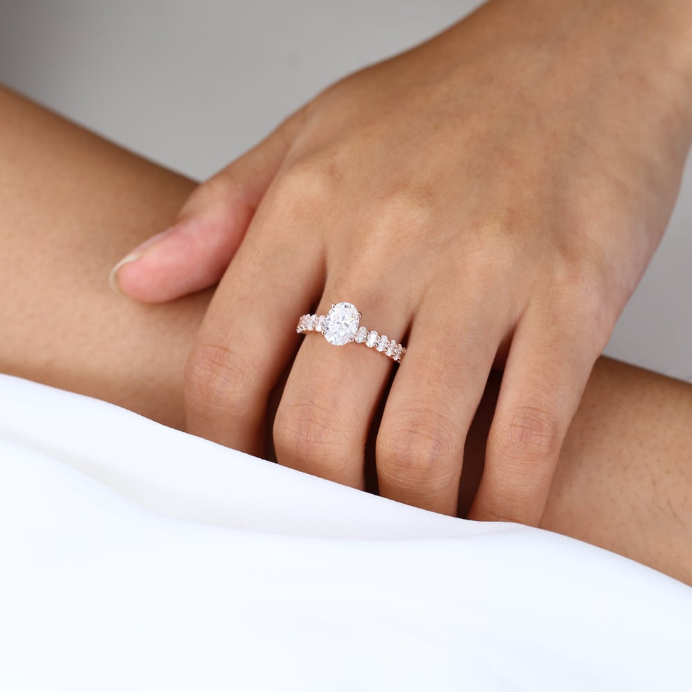 1.5 Carat Oval Diamond Ring Lab Diamond Jewelry Classic Wedding Ring