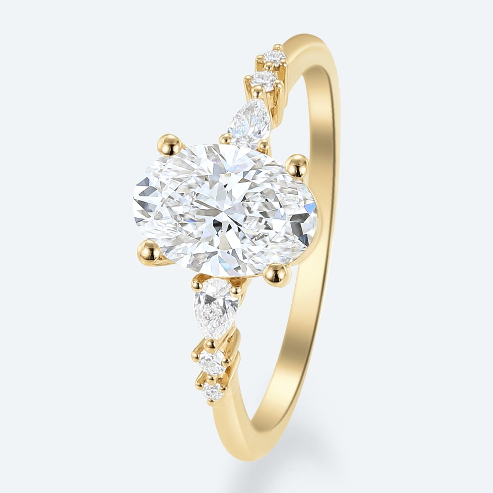 Diamond Rings Lab Grown Oval Engagement Rings Bridal Ring