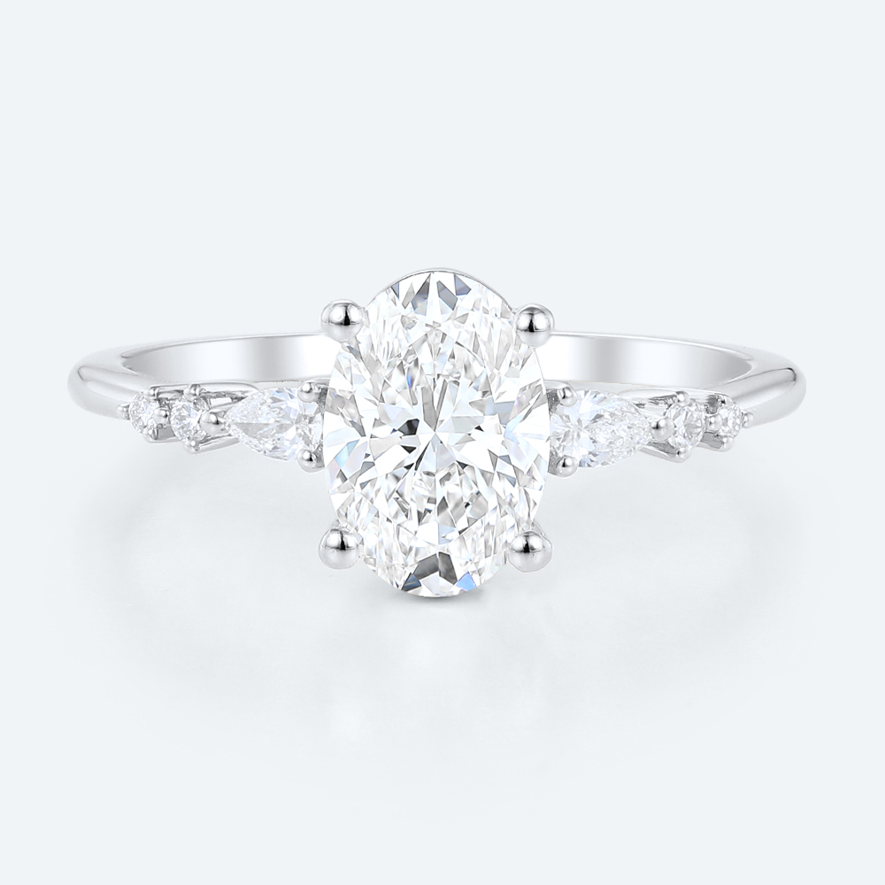 Diamond Rings Lab Grown Oval Engagement Rings Bridal Ring