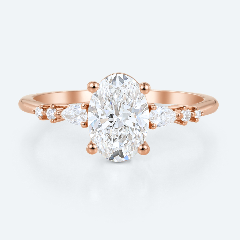 Diamond Rings Lab Grown Oval Engagement Rings Bridal Ring