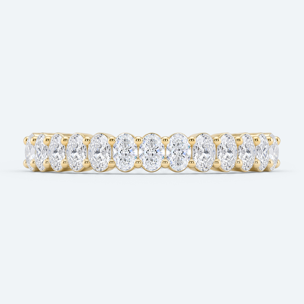 Oval Cut Lab Grown Diamond Wedding Bands Half Eternity Stacked Wedding Rings