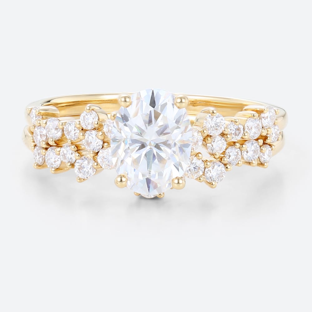 2 Carat Lab Grown Diamond Ring Set Promise Women's Rings
